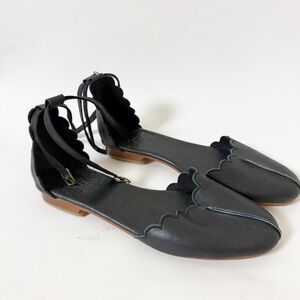 Elf Venus Leather Scalloped Flats Size 8